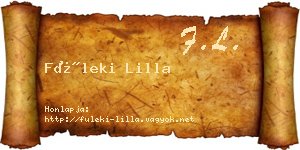 Füleki Lilla névjegykártya